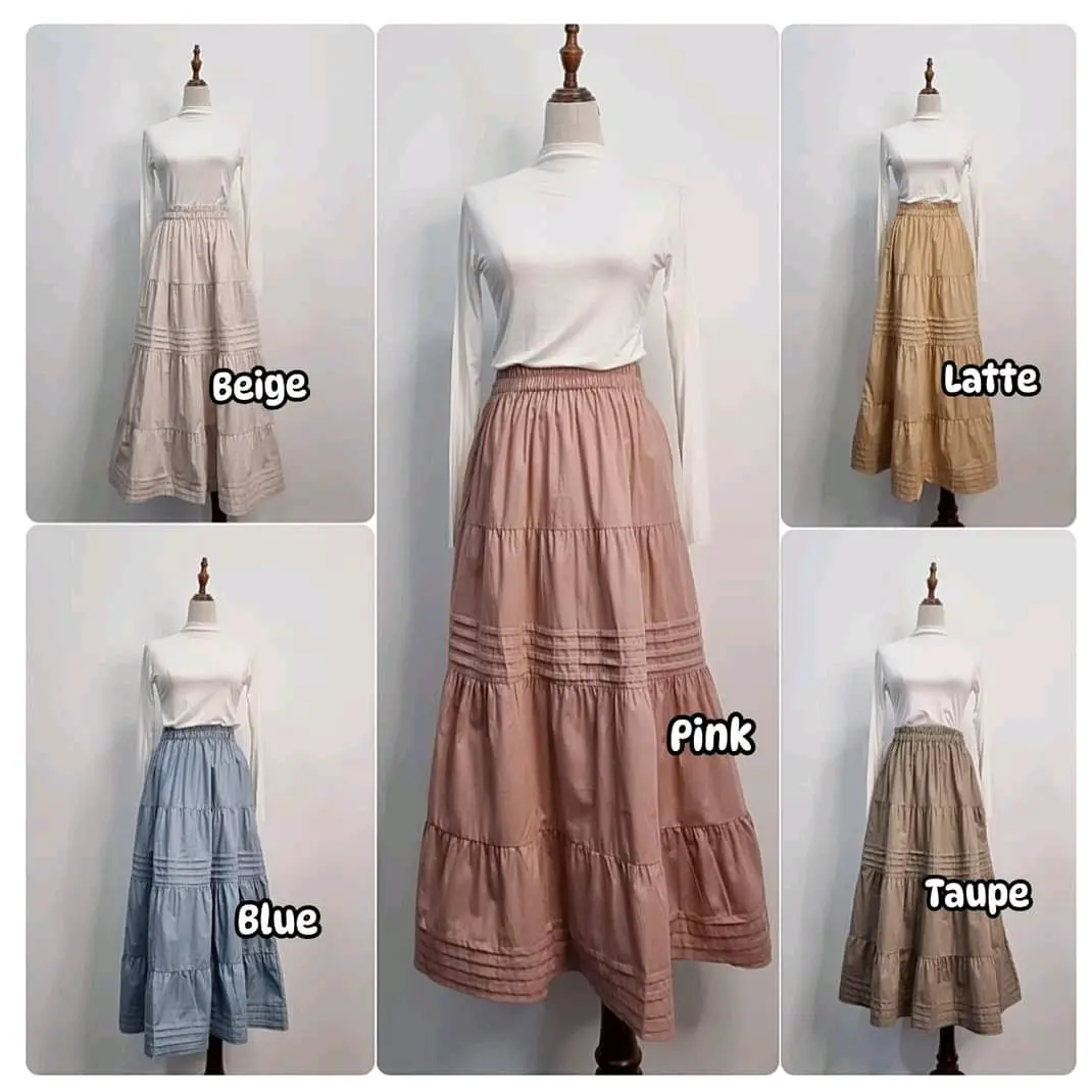 S10 - Tier Skirt Cotton Material Womenswear