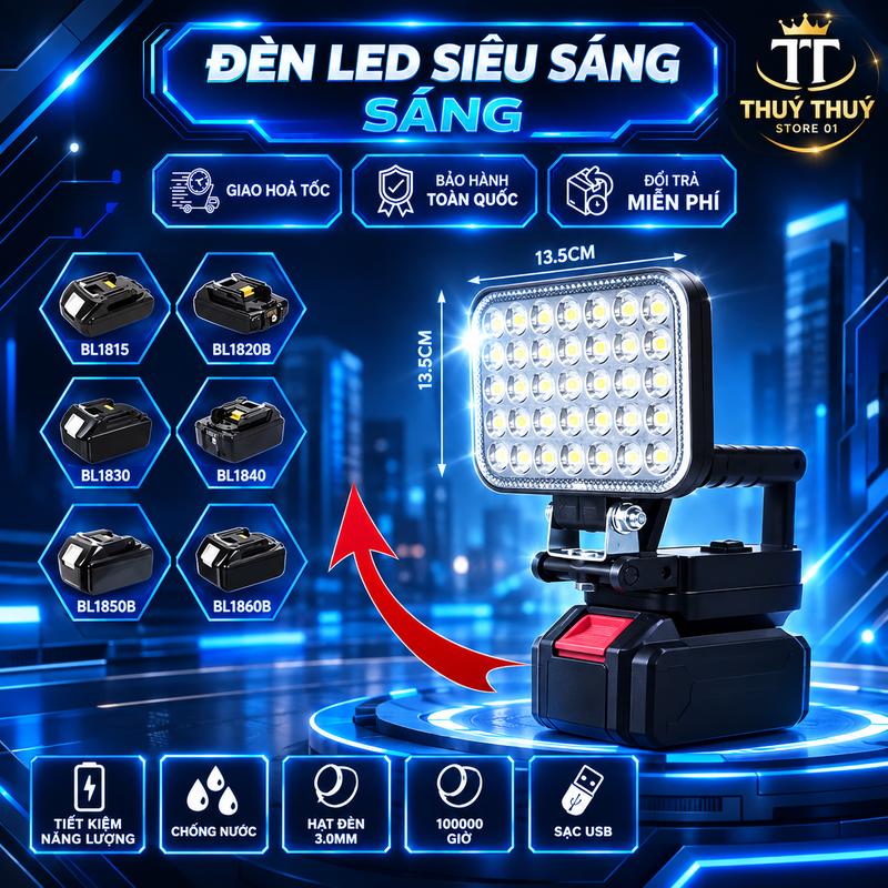 [ DEAL LIVE SIÊU RẺ ] Đèn Led Siêu Sáng 35/55 Bóng Dùng Pin Phổ Thông 2 Cổng Sạc USB 2 Chế Độ Sáng