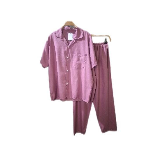 Stelan Piyama Tangan Pendek Wanita Katun Poli Polos LD 110/ Panjang Celana 92/ piyama tidur wanita polos kancing depan 4