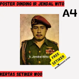 Poster dinding gambar jendral wito nyeni ukuran a4 full printing FREE setiker cocok buat hiasan dinding