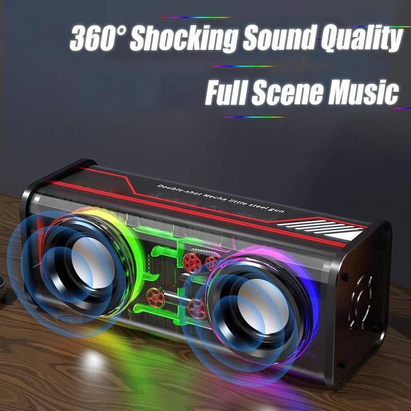 Speaker Bluetooth Mecha Portable Wireless Transparan Mech Audio RGB 7 Color Light V8 TWS Series Speaker Bluetooth Mecha Portable Wireless Transparan Mech Audio RGB 7 Color Light V8 TWS Series