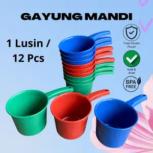 1 Lusin / 12 PCS Gayung Mandi Jumbo Plastik Tebal Berkualitas Tinggi Bayi Baskom Sabun