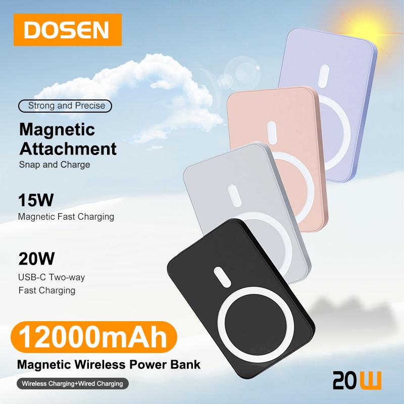 DOSEN 10000mAh Magsafe mini Powerbank 12000mAh Magnetic Wireless ...