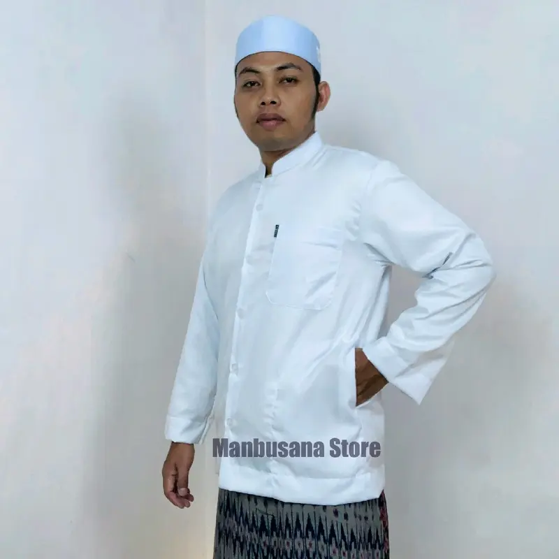 Baju Koko Almahi Saku Samping Bahan Toyobo Grade A Lengan Panjang Muslim Pria Dewasa Santri 3