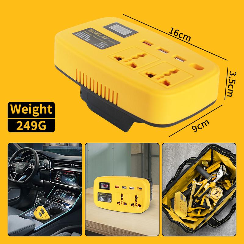 KEELAT  Inverter LXT DC18V/21V ke AC220V 20V  Makita soket konverter 150W daya multifungsi Pengisi daya DIY KPPI02