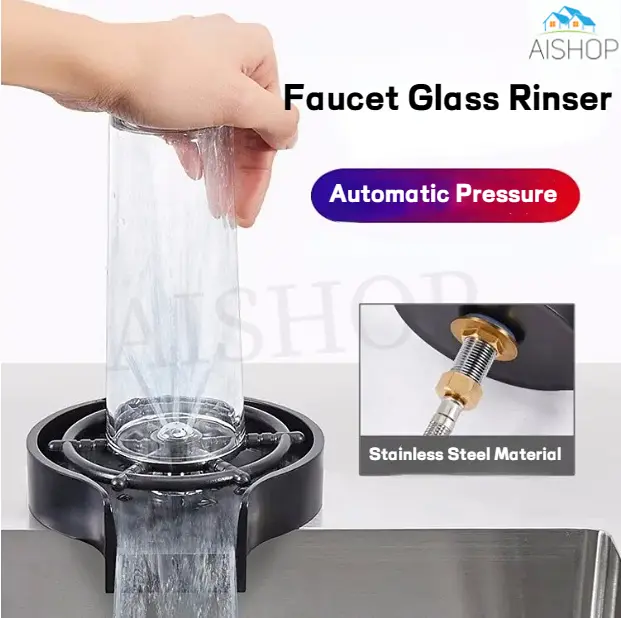 [SG Seller] Kitchen Sink Automatic Cup Washer Rinser Faucet  Rinser Bar Glass Rinser Manufacturer Warrenty