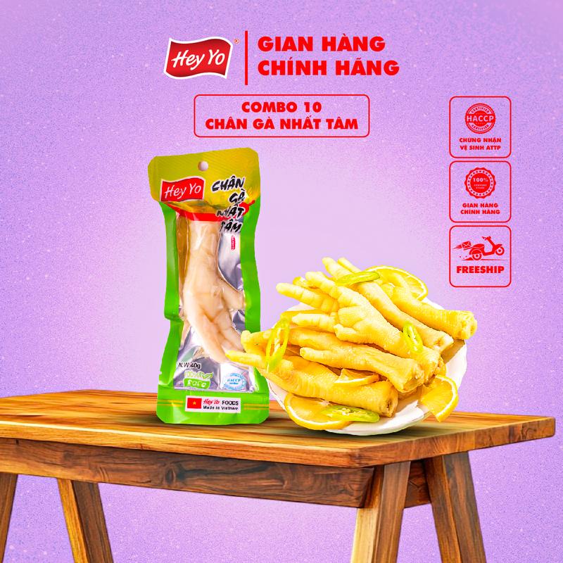 Combo 10 chân gà cay Hey Yo Foods Nhất Tâm 40g Hàng Việt Nam thơm ngon chất lượng Only Video