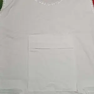 Singlet Dalaman Haji Umroh Kantong 3 Putih Renda Leher & Kantong Resleting Funngsional