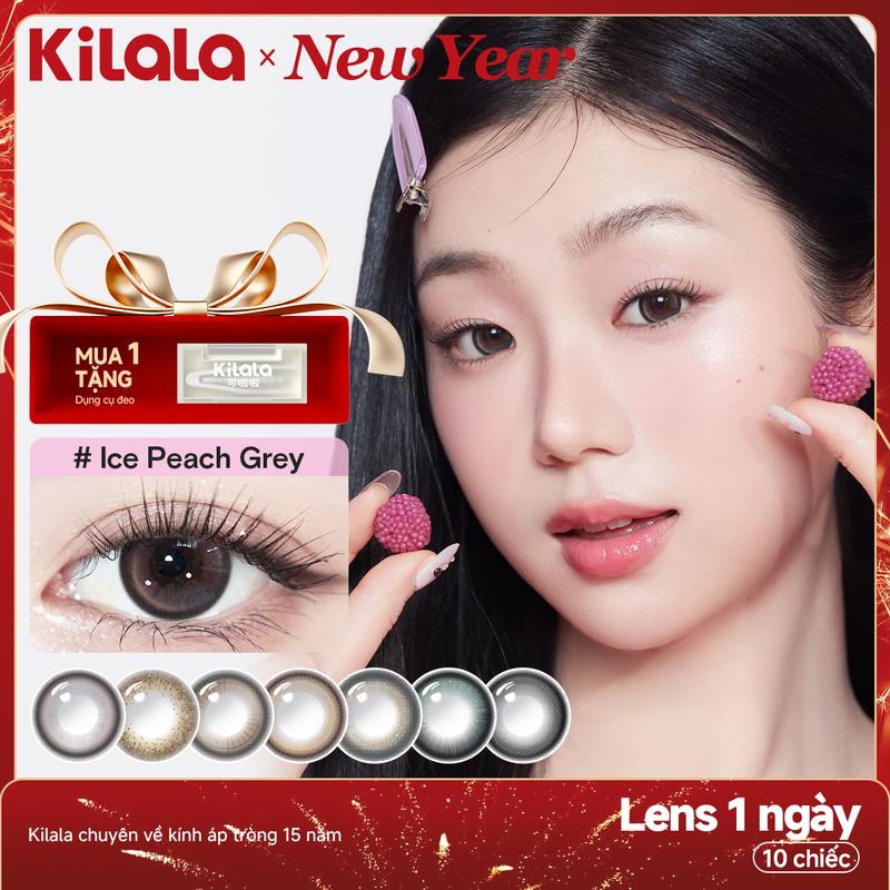 10 chiếc kính áp tròng Kilala LENS 1 NGÀY màu Đen Nâu Xám DIA 14.0-14.5mm độ cận 0-7 lens êm mềm đa năng không kén dạng mắt đôi mắt có thần tỏa vibe mạnh khỏe tự tin