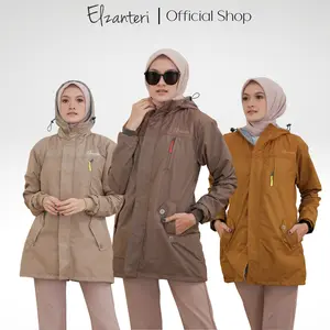 Elzanteri Apparel Jaket Wanita Sabrina Waterproof Anti Angin Nyaman Kekinian Outdoor Cewek Parka Dewasa Panjang Casual Fleece Bolak Balik Original Brand Sport