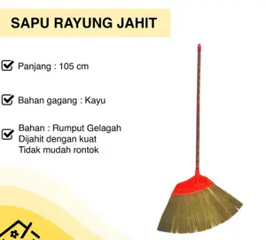 SAPU LANTAI MURAH Sapu Rayung Jahit Tahan Lama Bahan Rumput Gelagah Gagang Kayu Praktis & Efisien Tidak Mudah Rontok sapu  rata sapu  rayung