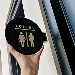 Sign Toilet - Tanda Toilet Acrylic Pop Up Bulat
