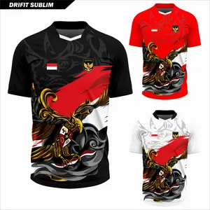 Jersey Olahraga Garuda Merah Putih Baju Futsal Kaos Voli Atasan Badminton Running