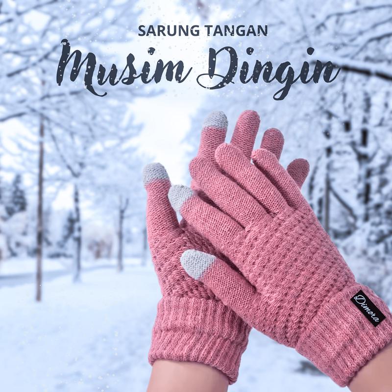 Sarung Tangan Musim Dingin Tebal Untuk Wanita & Pria(Remaja - Dewasa) Cocok Untuk Bermotoran,Hiking,Camping,Musim Salju 0