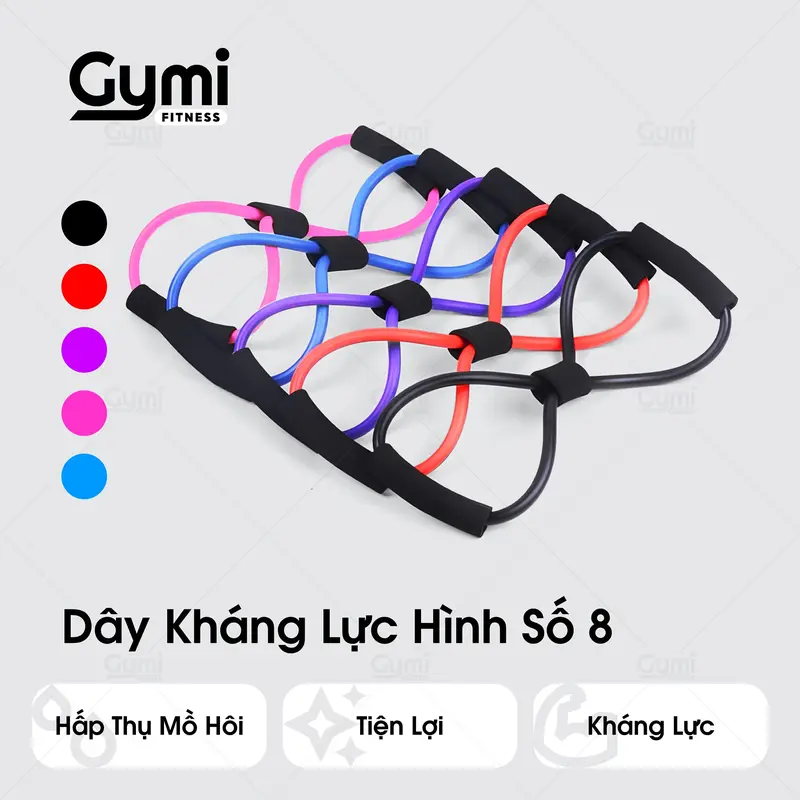Dây Kéo Tập Gym, Dây Đàn Hồi, Dây Kháng Lực Tập Gym Tập Cơ Tay Hình Số 8 Tập Tay, Tập Vai, Tập Chân Dành Cho Nam Nữ 1