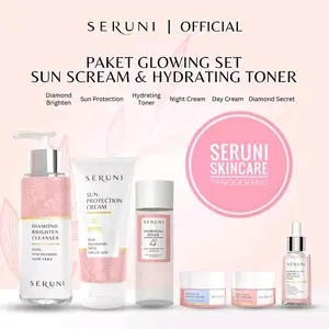 SERUNI - Paket Glowing Set Sun Cream & Hydrating Toner - Dapat Mencerahkan Kulit & Melindungi dari sinar Matahari