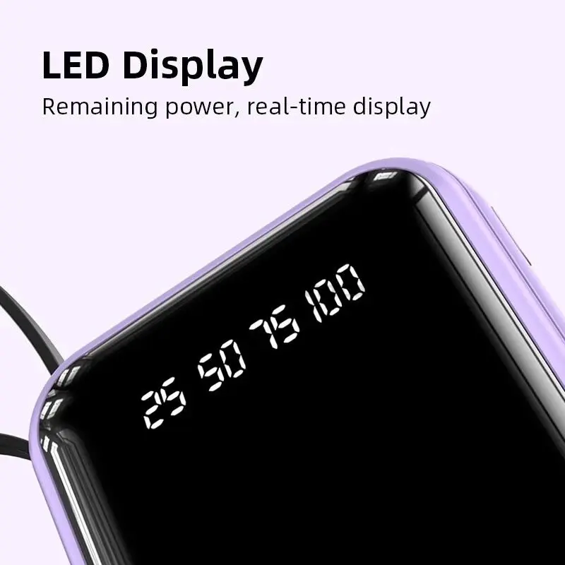 Powerbank 60000 mAh Mini Size With 4 USB Fast Charging Lightweight LED Display Power Bank 4