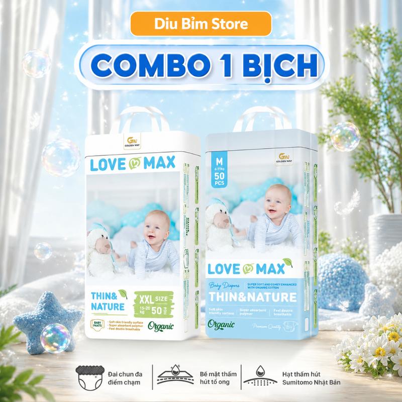 TOP [1 BỊCH] Tã Bỉm Love Max Dán/Quần Chính Hãng Đủ Size Cho Bé