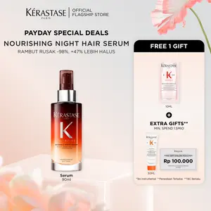 Kerastase 8H Magic Night Serum 90ml Night Serum for Dry Hair - Serum Rambut untuk Rambut Kering - Mengandung Niacinamide & Plant Based Protein