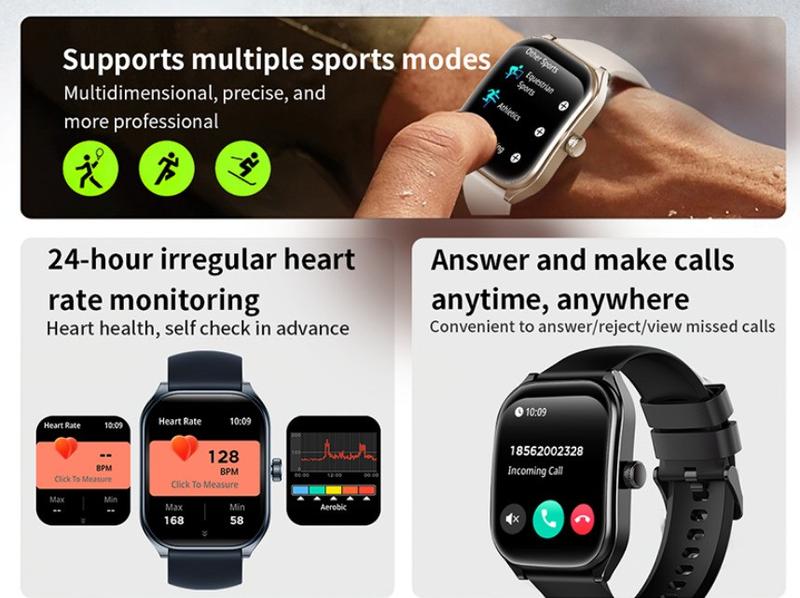 Product Introduction of Aolon Curve Smart Watch Amoled IP68 Waterproof 2.01-inch Curved IPS Screen Bluetooth Call Running Pace Custom Wallpaper Smartwatch Health Monitoring Jam Kaca 3