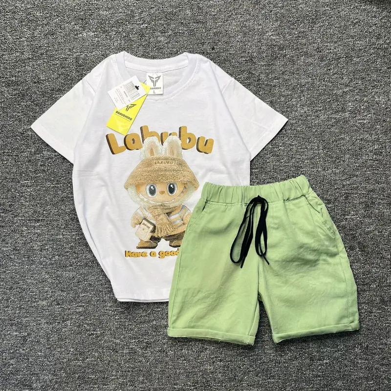 setelan kaos anak laki - laki bahan katun combed size S-M-L untuk usia 1-6 tahun 3