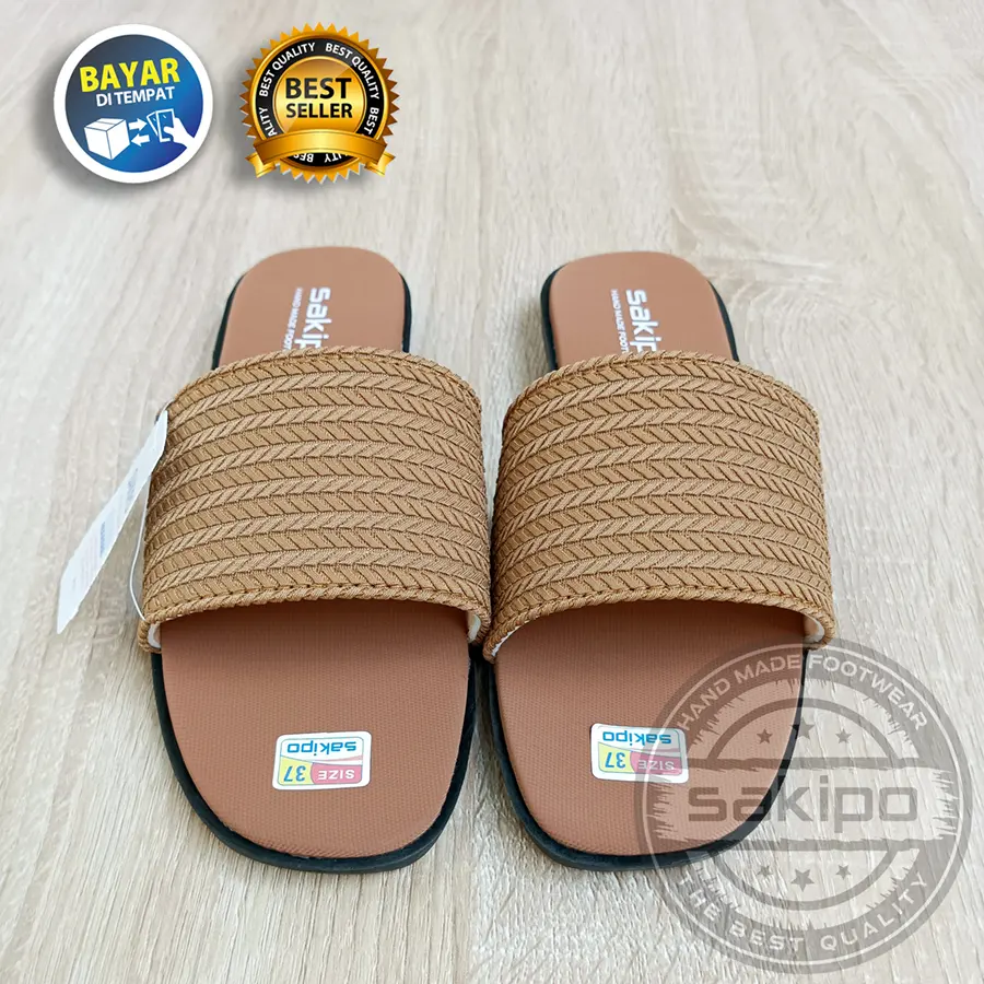 Sandal Slop Wanita Dewasa Rajut Nevada Trendi Terbaru / Sandal Remaja Slop Rajut Nevada / Sakipo Shoes Sendal