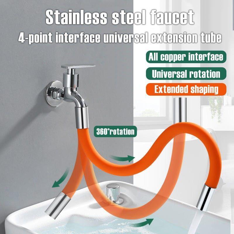 Selang Sambungan Kran Flexible Elastis Pipa 360 Derajat Filter Air Cuci Piring Wastafel Dapur Silikon Fleksibel Faucet Stainless Steel 3