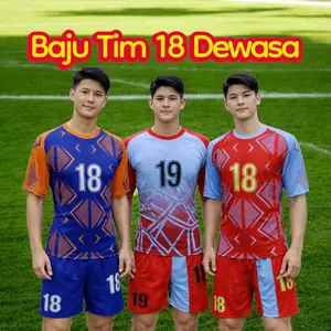 Kostum Bola Dewasa Jersey Tim 18 Setel No 2-19 Motif Keren Terbaru Baju Sport Nyaman Bahan Hyget All Size Cocok Untuk Pecinta Sepak Bola
