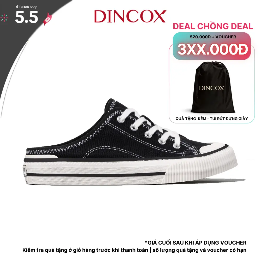 Giày Sục Đạp Gót Mules E10 Black Vải Sneaker Unisex Tăng Chiều Cao 4cm Shoes Nam