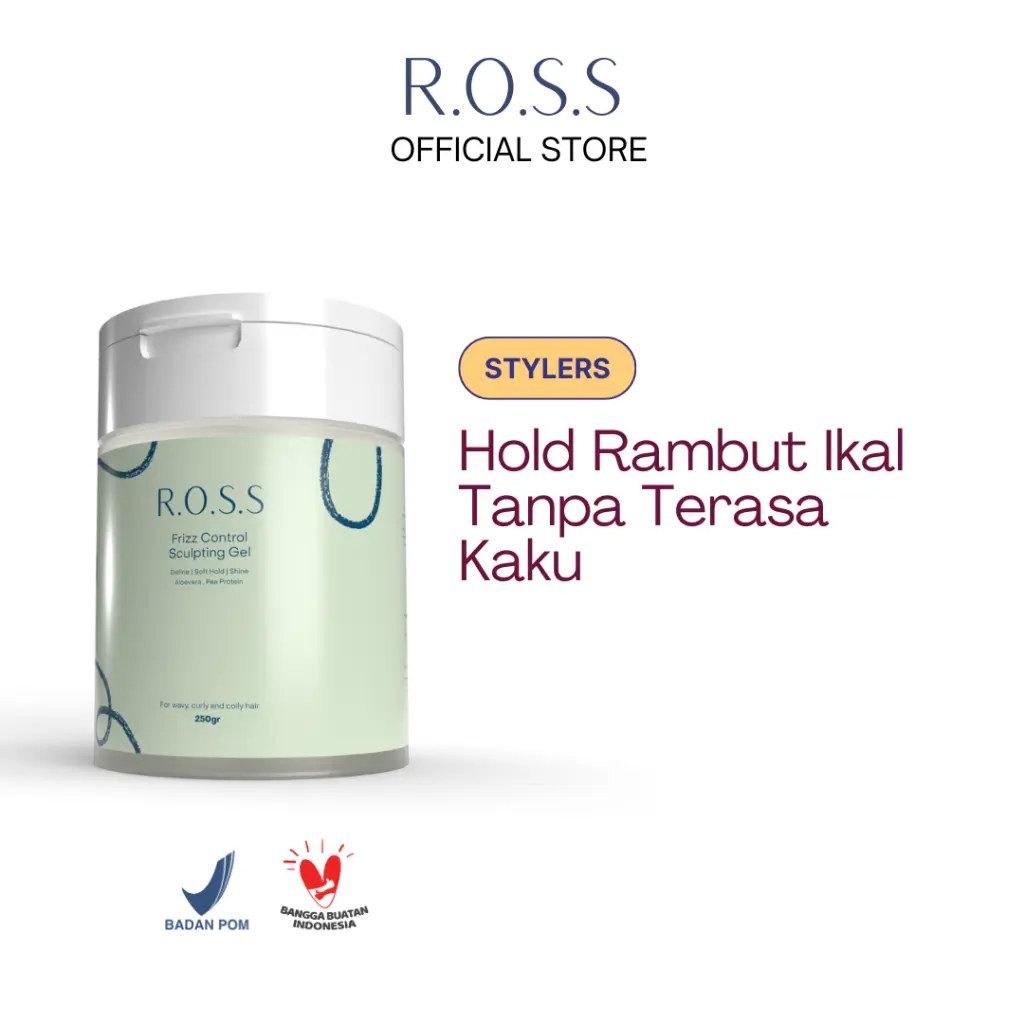 R.O.S.S Frizz Control Sculpting Gel 250gr - Untuk Rambut Keriting Mousse
