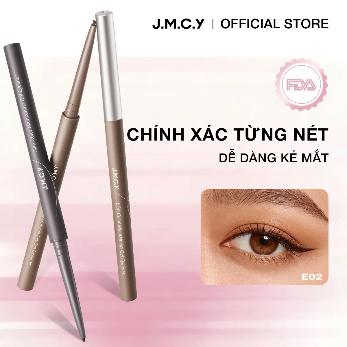 【Mid Month Sale】JMCY- FDA Chứng Nhận Bút Kẻ Mắt Dạng Gel Mỏng Và Lâu Trôi, JMCY, Không Thấm Nước Và Chống Nhòe, Sắc Tố Ấn Tượng, Đầu Chính Xác, Để Kẻ Mắt Đậm Và Định Dấu, Đeo Cả Ngày