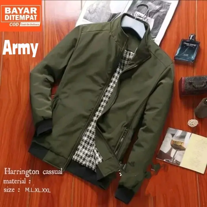 Jaket Harington Casual Unisex Halus Tebal Bayar Di Tempat Parasut Pria Abu Bomber Hitam Simple Distro Navy Keren Cowok Merah Abu Bomber Abu Hitam Fleece Navy Bomber Distro Keren Simple 3