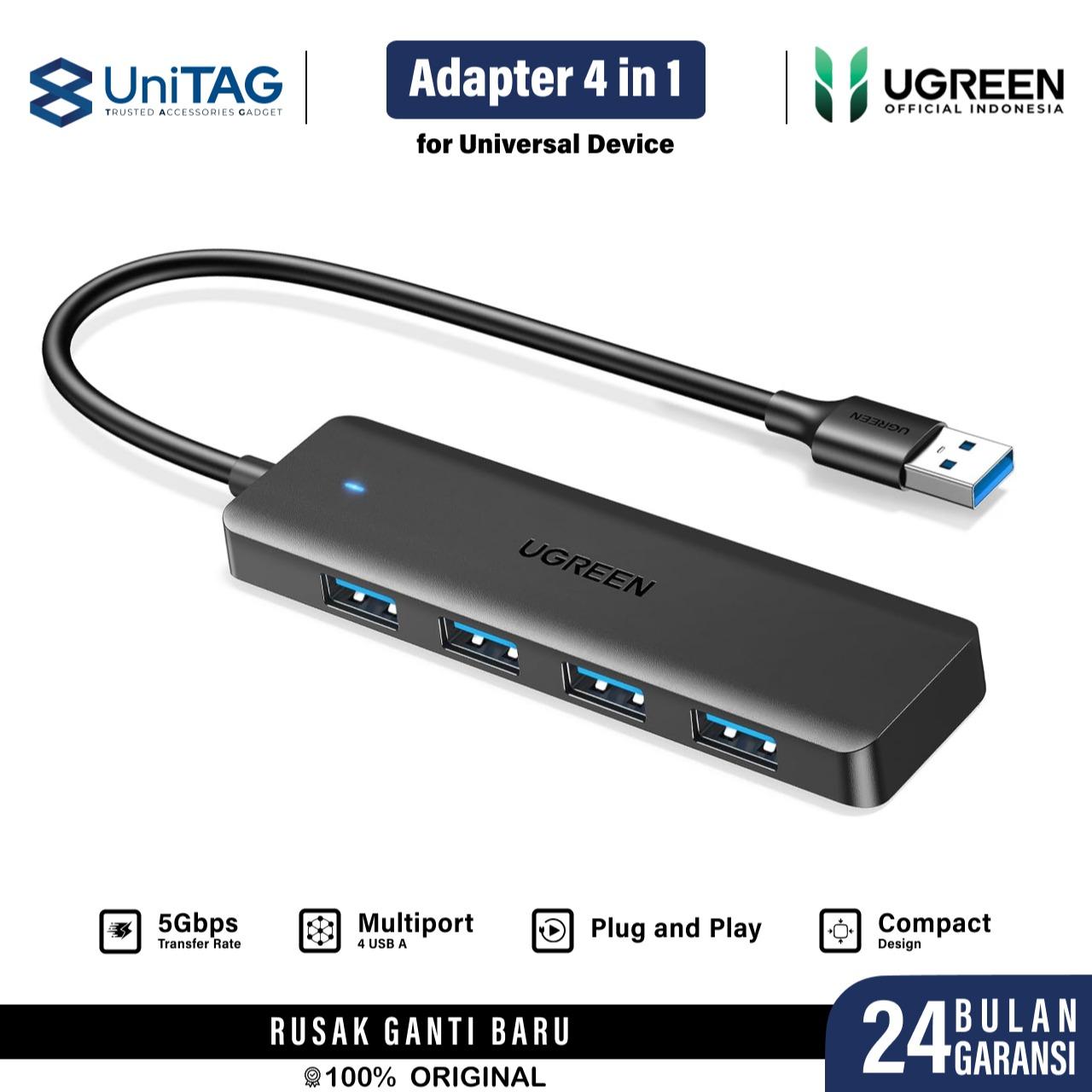 UGREEN Hub 5 in 1 USB A to 4 USB A 3.0 - Black CM219 25851