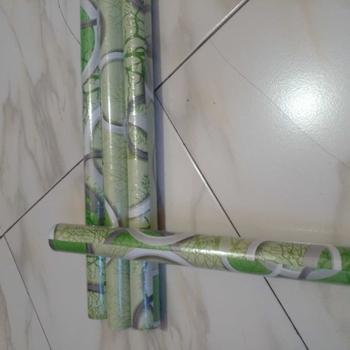 Product Review of PROMO 1 PAKET isi 4 pcs Wallpaper Sticker Dinding Kamar Motif Salur Salur Gelombang & Salur Kecil Warna Abu Silver Putih Daun Pink Daun Pink Salur Putih Salur Biru Salur Krem Salur Kertas Bahan PVC from u**y 0