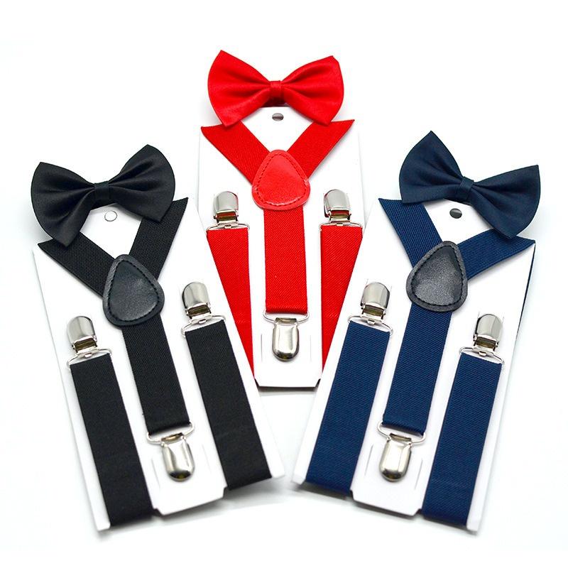Product Introduction of 10202Children Baby Boys Girls Suspenders+bowtie Clip-on Y-Shape Braces Elastic Kids Adjustable 3 Clips 9