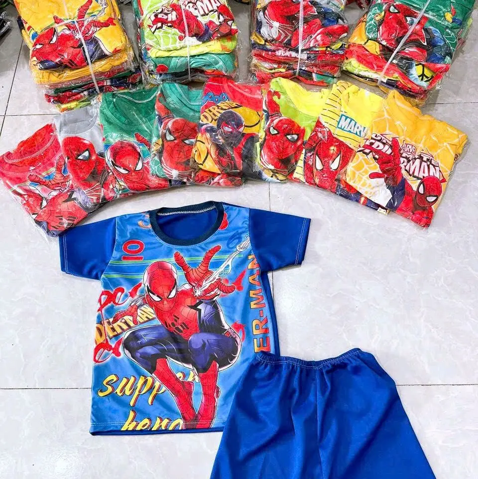 (5_30 ký) Combo 5 bộ siêu nhân ,Thun, Mềm , Mát ,Co Giãn , () combo 5 bộ 5 màu chất xịn lắm.set bé trai sành điệu, đồ bộ ba lỗ bé trai , quần áo cọc bé trai , bộ đồ phong cách hàn quốc , quần áo hè bé trai ,đồ bà ba bé trai , đồ trẻ emSuits & Sets