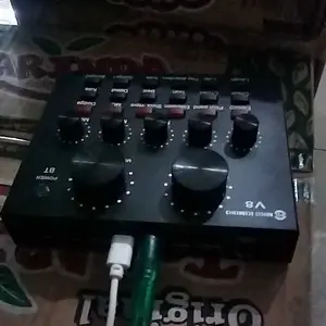 Live Mixer Broadcast Audio USB External Soundcard V8 Bluetooth Elektronik Komputer Laptop Metal Computer