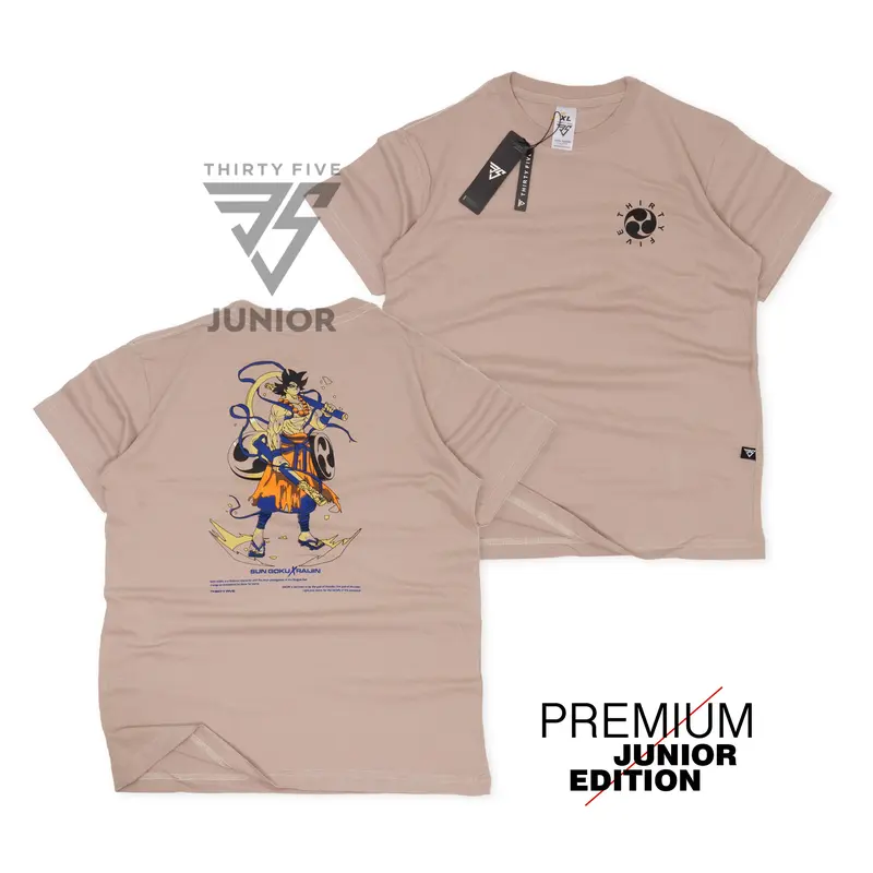 kaos distro anak laki-laki umur 9-16 tahun anime one piece warna cream bahan cotton combed 30s Fashion 4