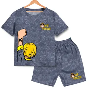 Setelan Anak-Anak One Piece Kanji Baju Lengan Pendek Bahan Baby Terry Sablon DTF Premium - Celana Pendek - Fashion