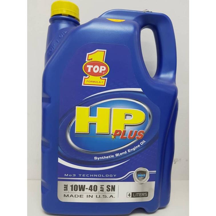 (4x Bottles) TOP 1 HP Plus Synthetic Blend [Semi Synthetic] Gasoline Engine Oil 10W-40 4Litre (Made in USA)