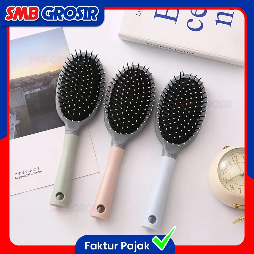 Sisir Rambut Wanita Oval Anti Kusut Rontok Multifungsi Hair Brush Massage Portable