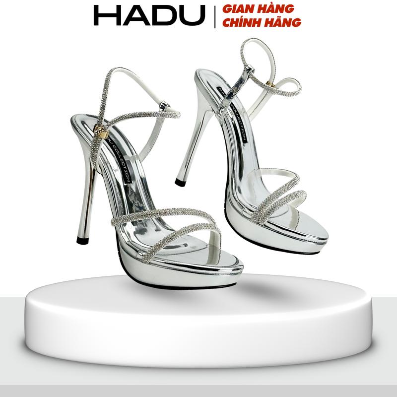 Giày Sandal Cao Gót 12P Dây Đính Đá XAVIER Đúp Trước 3P HADU M1217 Chất Liệu Cao Cấp BH 12T