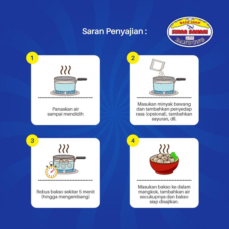 Baso Ikan Sinar Bahari Paket Gocap Sedang Isi 55 Pcs Bakso Kuah Instan 2