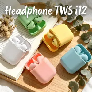Headphone TWS i12-Bluetooth 5.3,Baterai 12 Jam,Touch Control,Kualitas Suara HD,Bebas Ribet Buat Travel&Workout