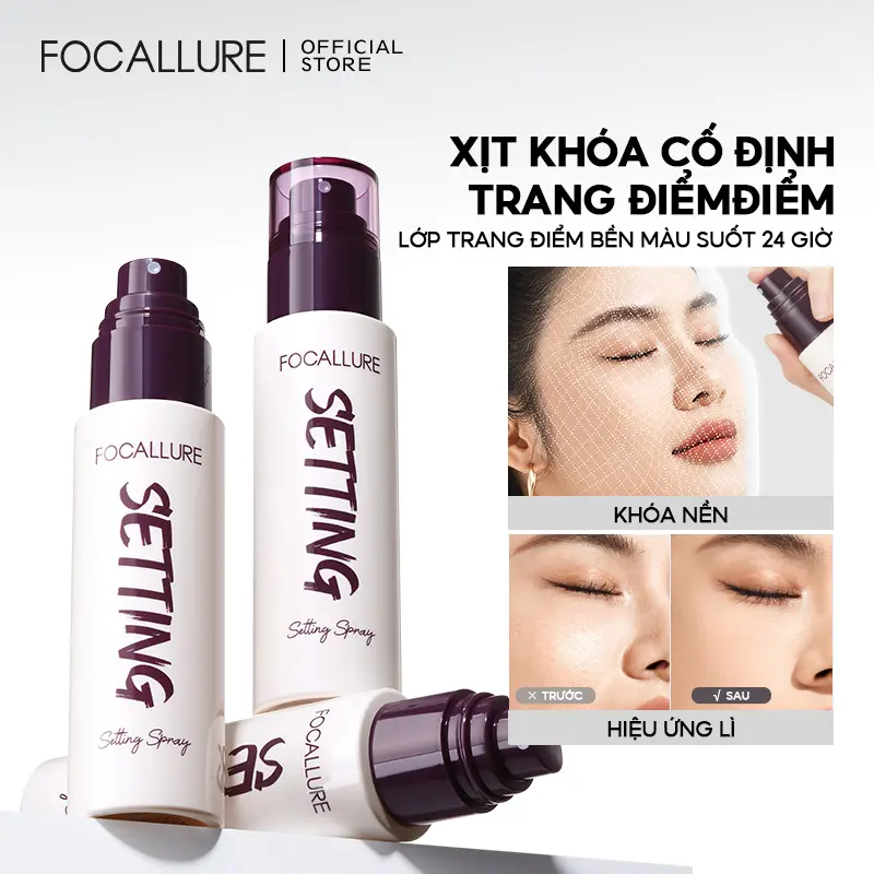 Chai Xịt Khóa Lớp Trang Điểm Focallure Trọng Lượng Nhẹ Lâu Trôi Chống Nhòe 65ml