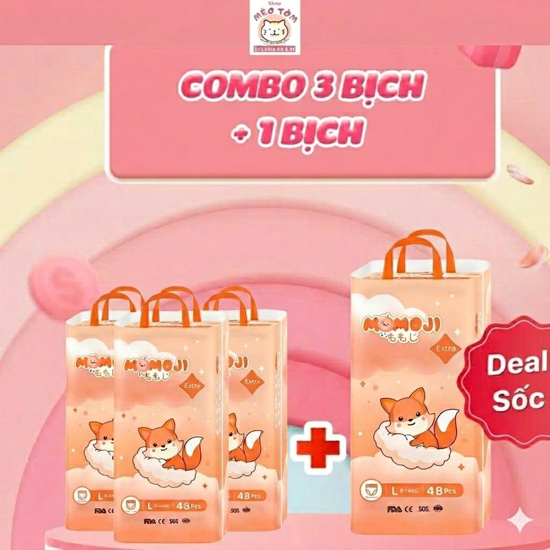 Tã Bỉm dán/Quần MOmoji Extra SOFT mềm mỏng thấm hút tốt