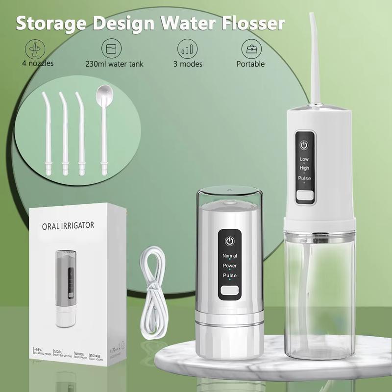 Máy vệ sinh răng miệng nha khoa Máy làm sạch răng 4 vòi phun Máy tăm nước 230ML Bình chứa nước Sạc USB tam nuo chang