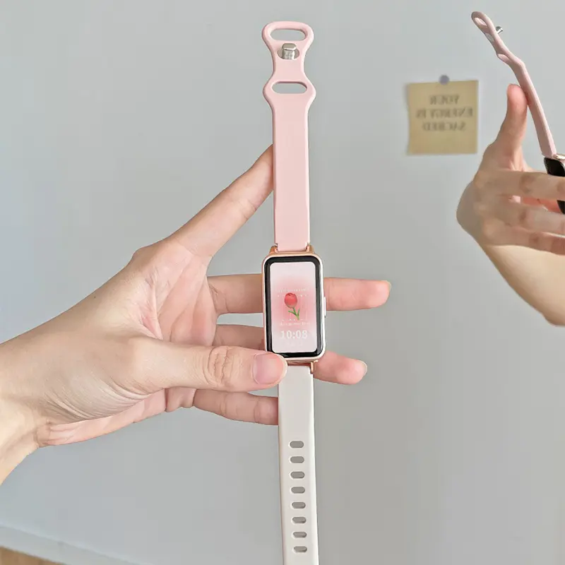 MAFAM.ID Kompatibel dengan Huawei Band 10 / HUAWEI band 9/8 /7 Tali NFC Gelang Silikon Aksesori Jam Tangan Pengganti Tali Gelang Pria dan Wanita Accessories 1