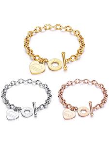 Pulsera con Diseño de Letras y Corazones, Joyería de Acero Inoxidable para Mujeres y Niñas, Joyería Moderna y Exquisita para Regalo de Cumpleaños