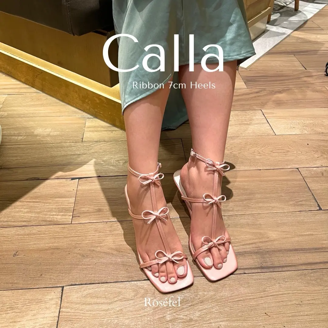 ROSEFEL - Calla Ribbon Heels in 7cm | Sandal Heels